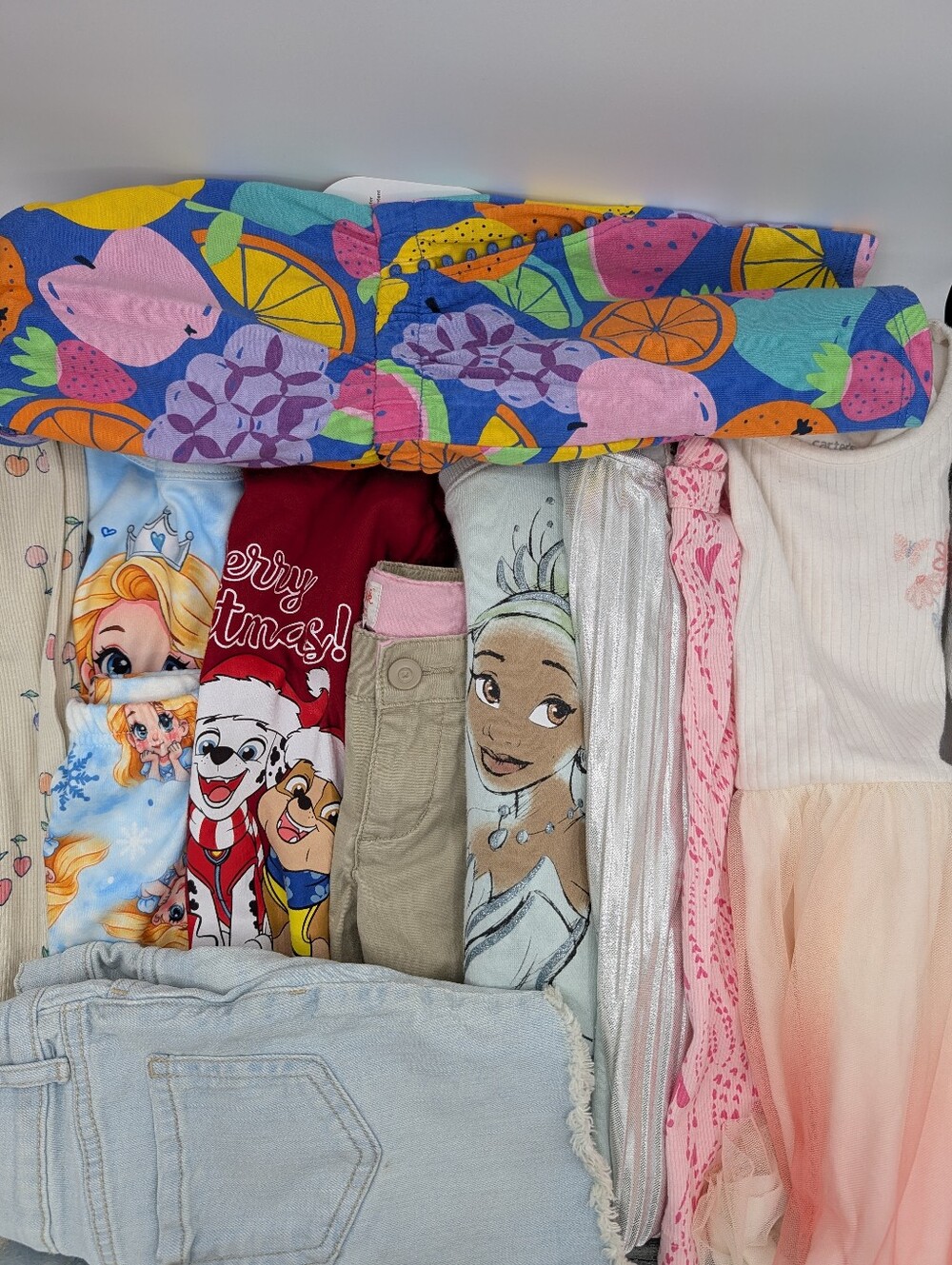Lot of 10 clothing items for toddler girl, size 5T. New and pre-owned Excellent